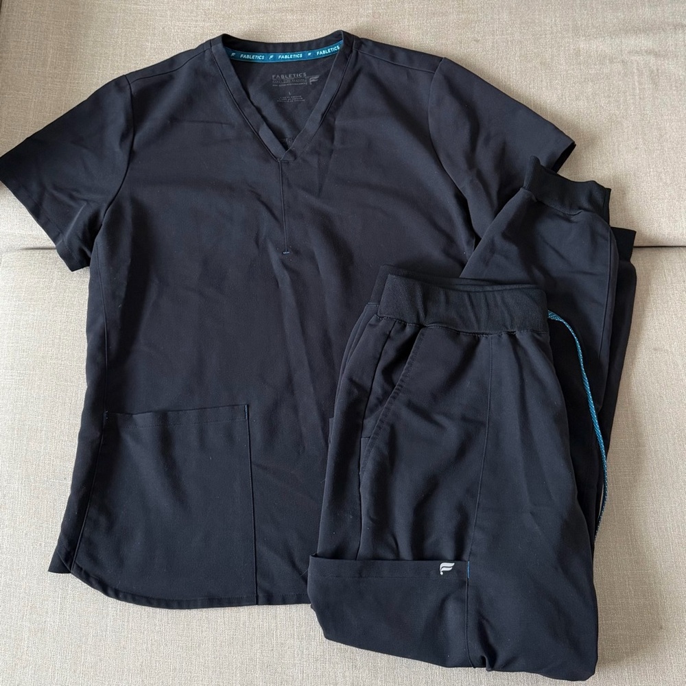 Fabletics Black Scrub Jogger Set - image 1